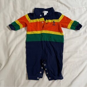 Ralph Lauren Kids Striped one piece  - Navy, Orange, Green, yellow sz 3 months